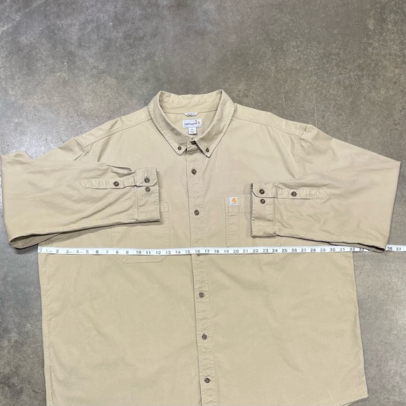 Carhartt Canvas Long Sleeve Button Down Relaxed Fit Work Shirt - Picture 5 of 9